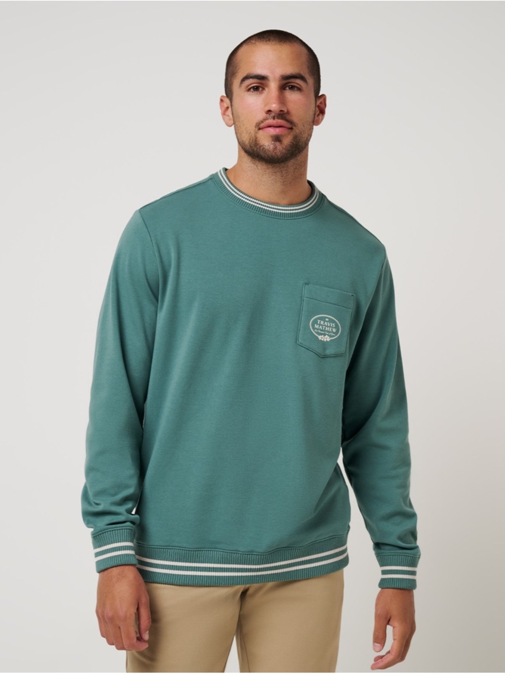Travis Mathew VIP Ticket Crew 3XL Silver Pine Sweatshirt $150